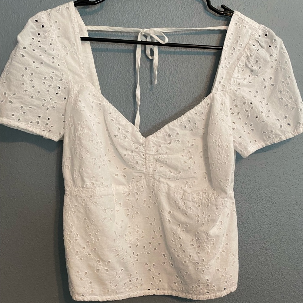 Abercrombie White Eyelet Blouse